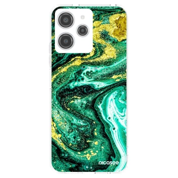Picasee silikonska prozirna maskica za Xiaomi Redmi 12 4G - Green Gold