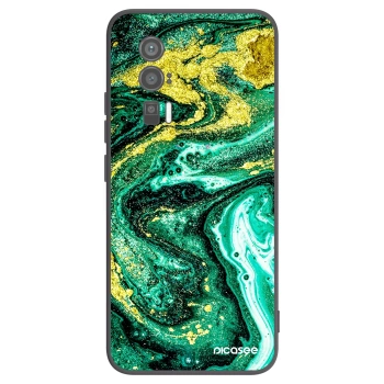 Picasee crna silikonska maskica za Xiaomi Poco F5 Pro 5G - Green Gold