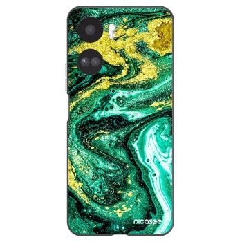 Picasee crna silikonska maskica za Honor 90 Lite 5G - Green Gold