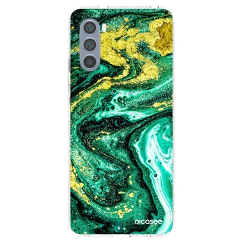 Picasee silikonska prozirna maskica za Motorola Moto G62 - Green Gold