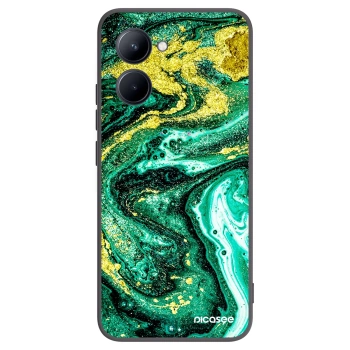Picasee crna silikonska maskica za Realme C33 (2023) - Green Gold