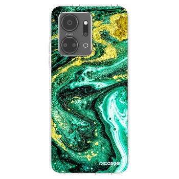 Picasee silikonska prozirna maskica za Honor X7a - Green Gold