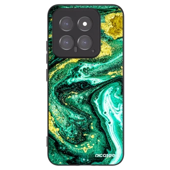 Picasee crna silikonska maskica za Xiaomi 14 - Green Gold