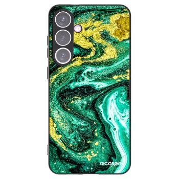 Picasee crna silikonska maskica za Samsung Galaxy S24+ S926B 5G - Green Gold