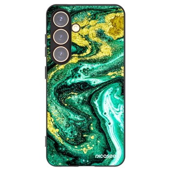 Picasee crna silikonska maskica za Samsung Galaxy S24 S921B 5G - Green Gold