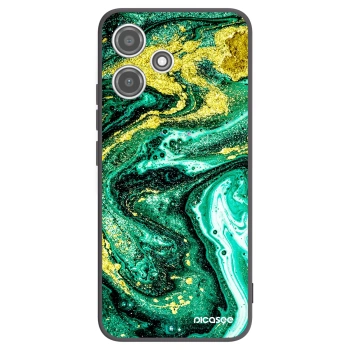 Picasee crna silikonska maskica za Xiaomi Redmi 12 5G - Green Gold