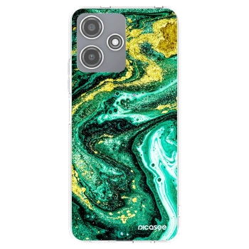 Picasee silikonska prozirna maskica za Xiaomi Redmi 12 5G - Green Gold
