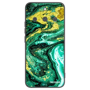 Picasee crna silikonska maskica za Realme 11 Pro+ - Green Gold