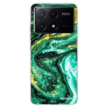 Picasee silikonska prozirna maskica za Xiaomi Poco X6 Pro - Green Gold
