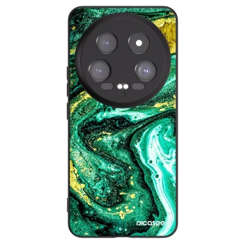 Picasee crna silikonska maskica za Xiaomi 14 Ultra - Green Gold