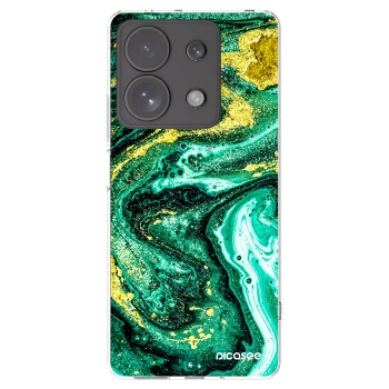 Picasee silikonska prozirna maskica za Xiaomi Redmi Note 13 Pro 4G - Green Gold