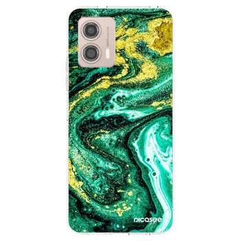 Picasee silikonska prozirna maskica za Motorola Moto G53 5G - Green Gold