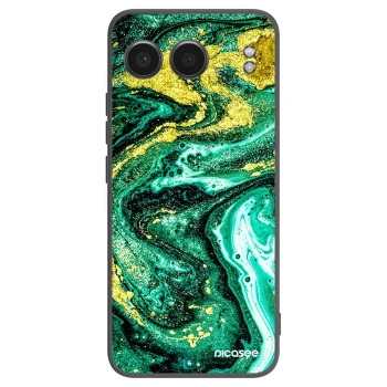 Picasee crna silikonska maskica za OnePlus Nord 4 - Green Gold