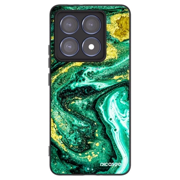 Picasee crna silikonska maskica za Xiaomi 14T Pro - Green Gold