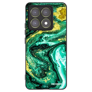 Picasee crna silikonska maskica za Xiaomi 14T - Green Gold