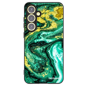 Picasee crna silikonska maskica za Samsung Galaxy S24 FE S721B - Green Gold