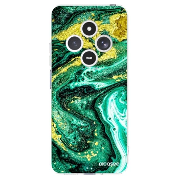 Picasee silikonska prozirna maskica za Xiaomi Redmi 14C - Green Gold