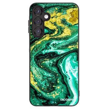Picasee crna silikonska maskica za Samsung Galaxy A16 5G - Green Gold
