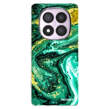 Picasee silikonska prozirna maskica za Xiaomi Redmi Note 14 Pro 4G - Green Gold