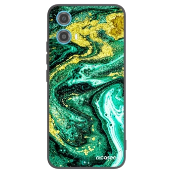 Picasee crna silikonska maskica za Motorola Moto G34 5G - Green Gold