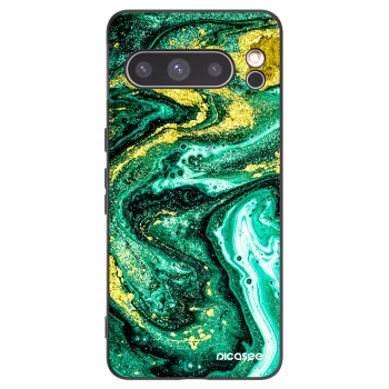 Picasee crna silikonska maskica za Google Pixel 8 Pro - Green Gold