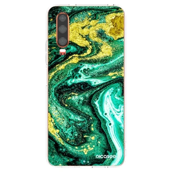Picasee silikonska prozirna maskica za Huawei P30 - Green Gold