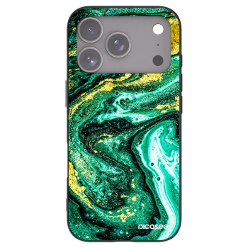 Picasee crna silikonska maskica za Apple iPhone 17 Pro - Green Gold