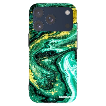 Picasee silikonska prozirna maskica za Apple iPhone 17 Pro - Green Gold