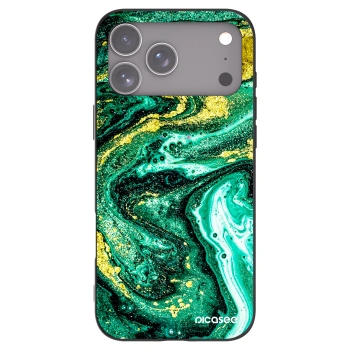 Picasee crna silikonska maskica za Apple iPhone 17 Pro Max - Green Gold