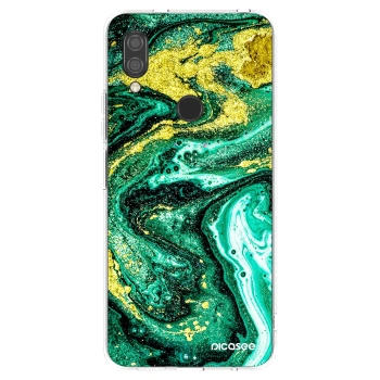 Picasee silikonska prozirna maskica za Xiaomi Redmi 7 - Green Gold