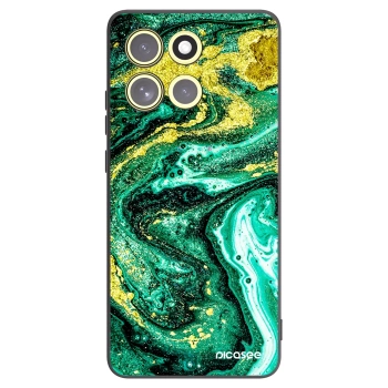 Picasee crna silikonska maskica za Motorola Moto G86 5G - Green Gold