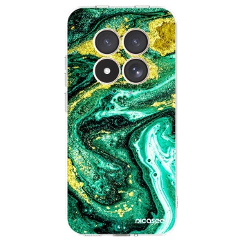 Picasee silikonska prozirna maskica za Xiaomi Redmi Note 15 Pro 4G - Green Gold