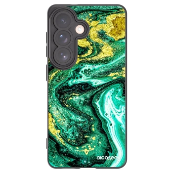 Picasee crna silikonska maskica za Samsung Galaxy S26 - Green Gold