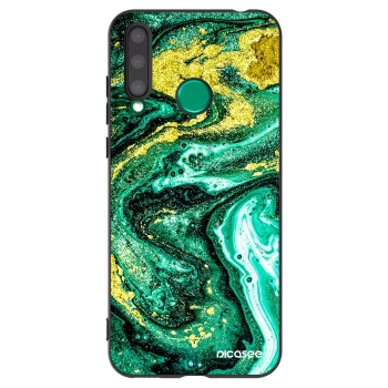 Picasee crna silikonska maskica za Honor 20 Lite - Green Gold