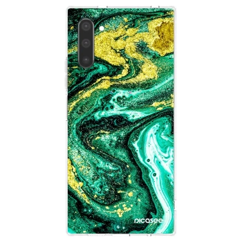 Picasee silikonska prozirna maskica za Samsung Galaxy Note 10 N970F - Green Gold