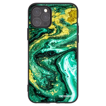Picasee crna silikonska maskica za Apple iPhone 11 Pro - Green Gold