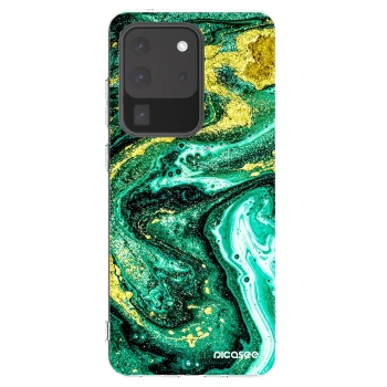 Picasee silikonska prozirna maskica za Samsung Galaxy S20 Ultra 5G G988F - Green Gold