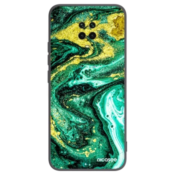 Picasee crna silikonska maskica za Xiaomi Redmi Note 9 Pro - Green Gold