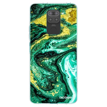 Picasee crna silikonska maskica za Xiaomi Redmi Note 9 - Green Gold