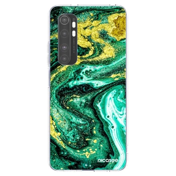 Picasee silikonska prozirna maskica za Xiaomi Mi Note 10 Lite - Green Gold