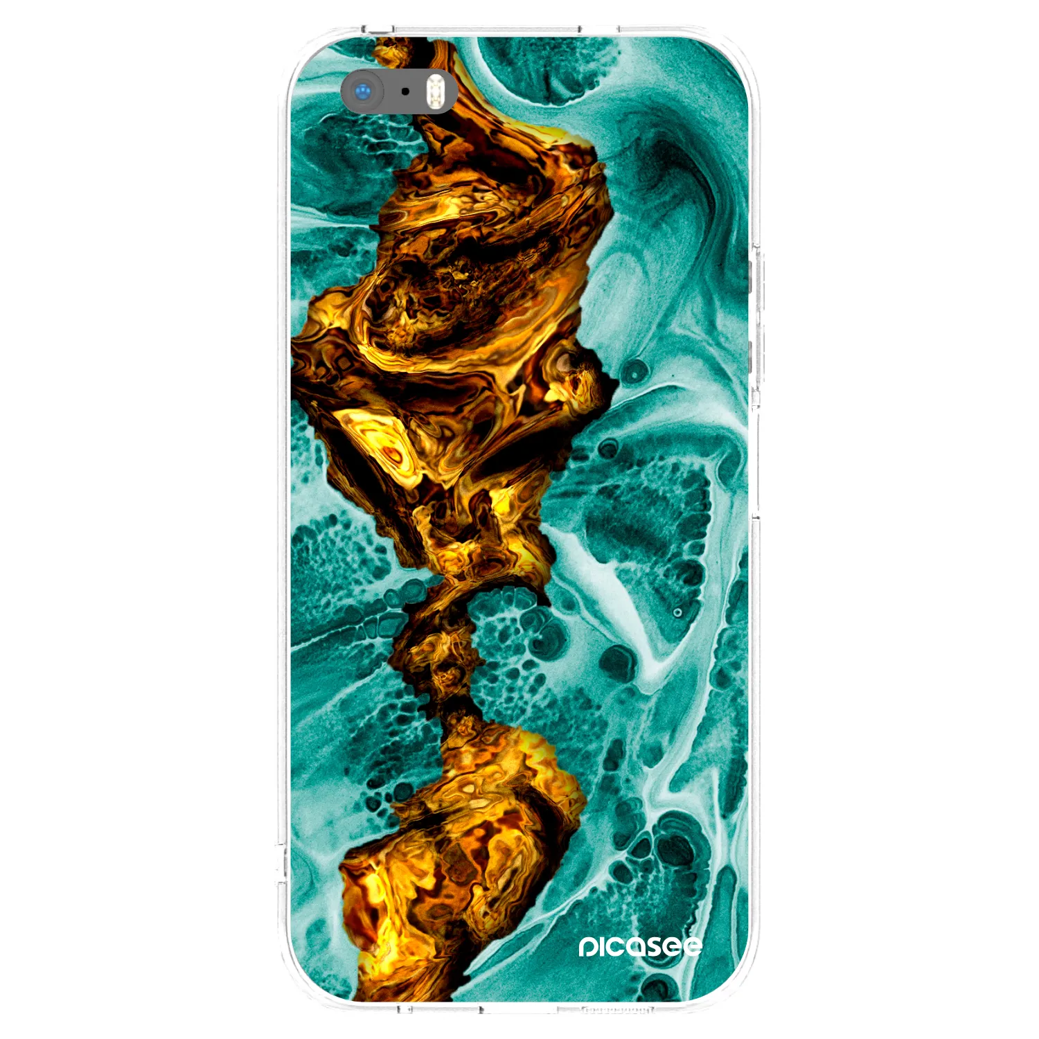 Picasee silikonska prozirna maskica za Apple iPhone 5/5S/SE - Goldsky