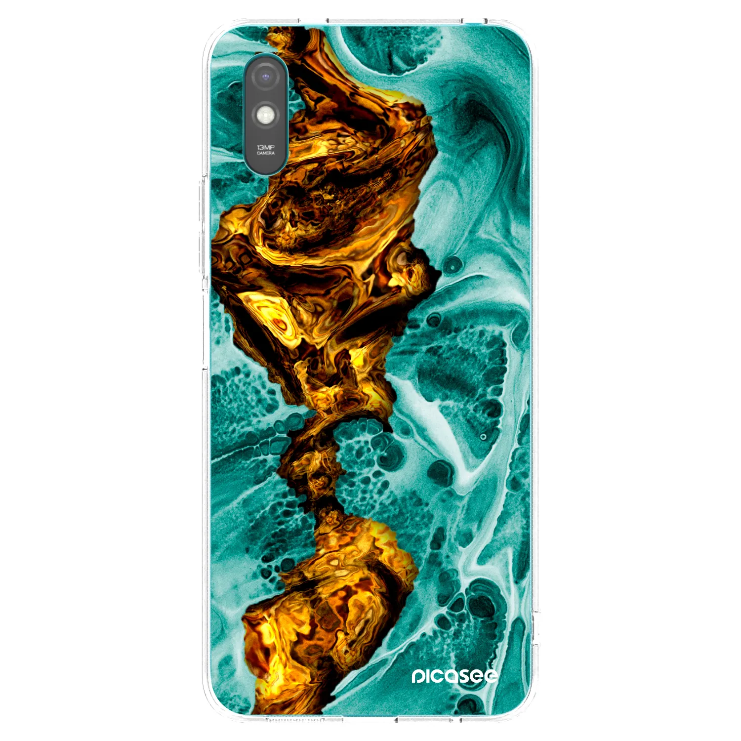 Picasee silikonska prozirna maskica za Xiaomi Redmi 9A - Goldsky