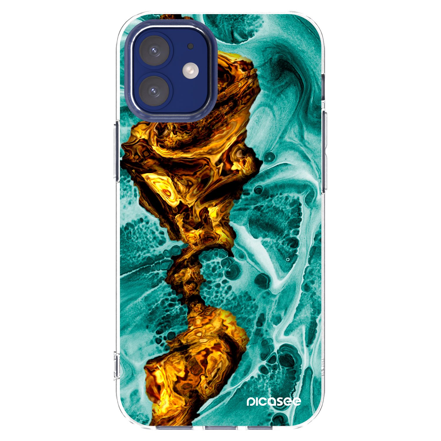 Picasee silikonska prozirna maskica za Apple iPhone 12 mini - Goldsky