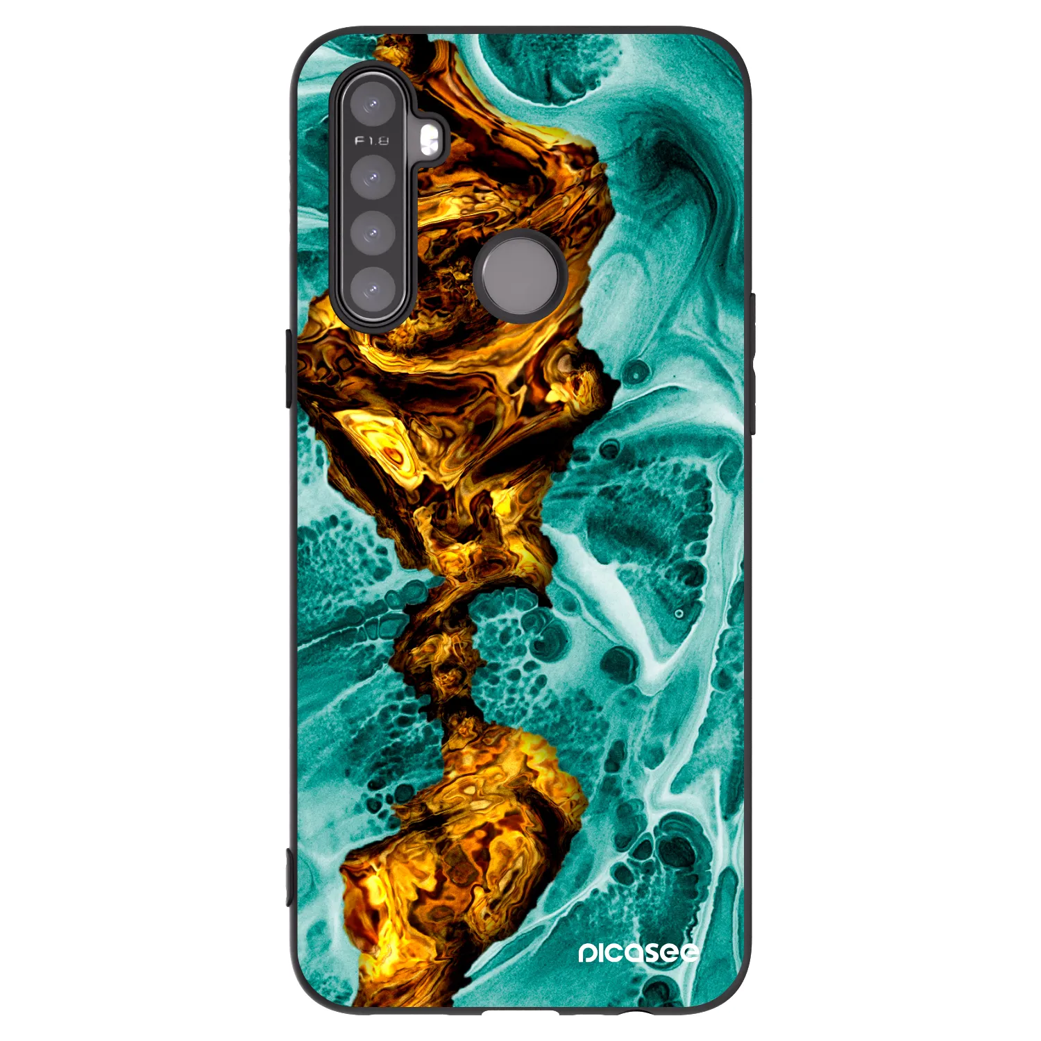 Picasee crna silikonska maskica za Realme 5 - Goldsky