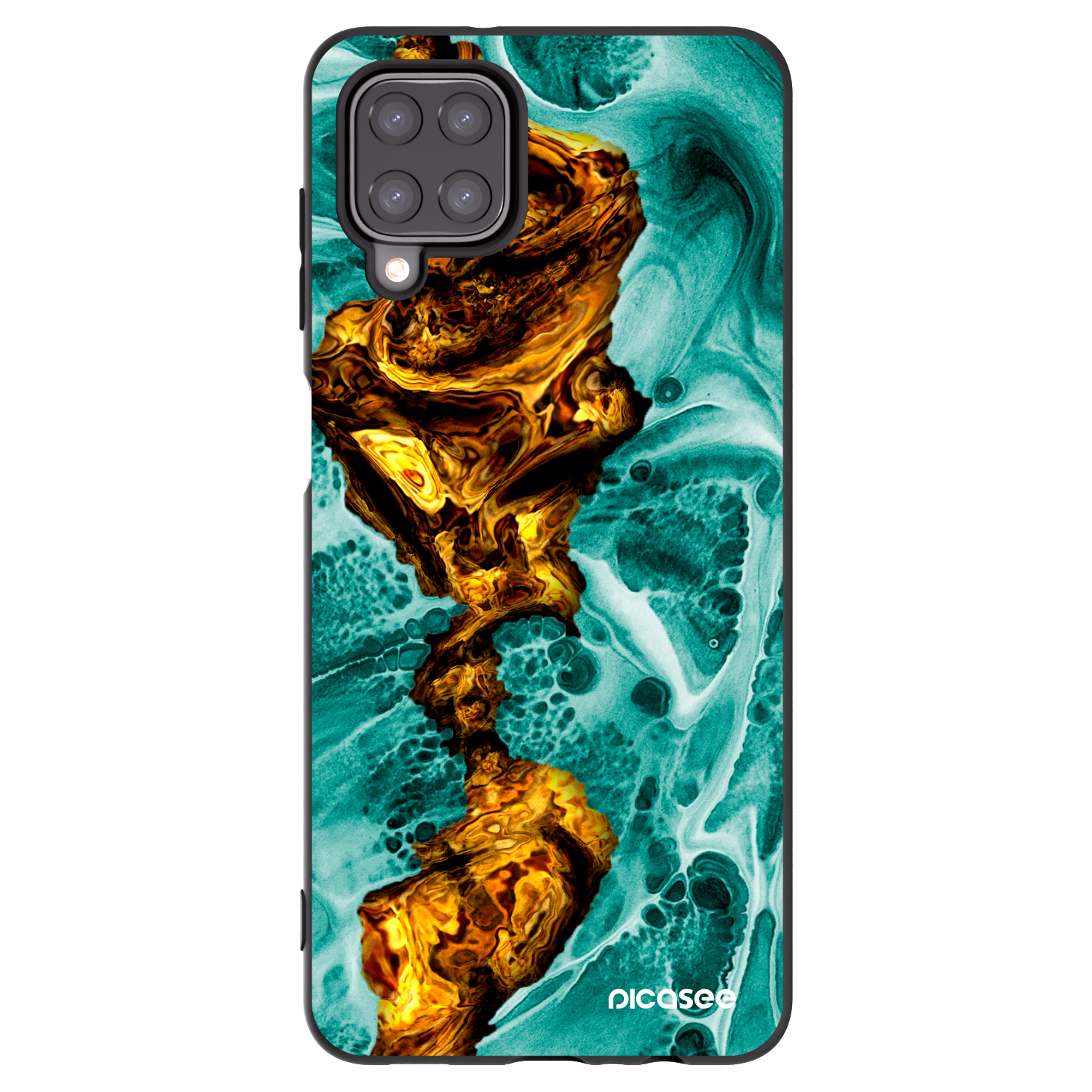 Picasee crna silikonska maskica za Samsung Galaxy A12 A125F - Goldsky