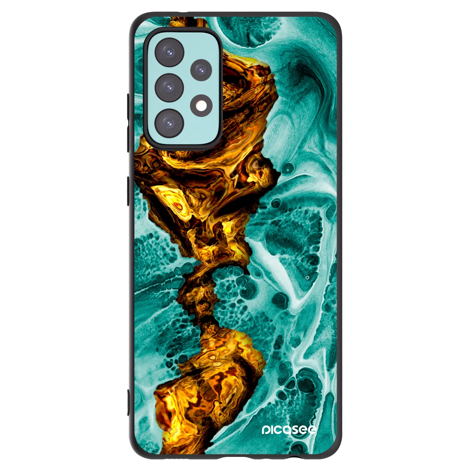 Picasee crna silikonska maskica za Samsung Galaxy A72 A725F - Goldsky