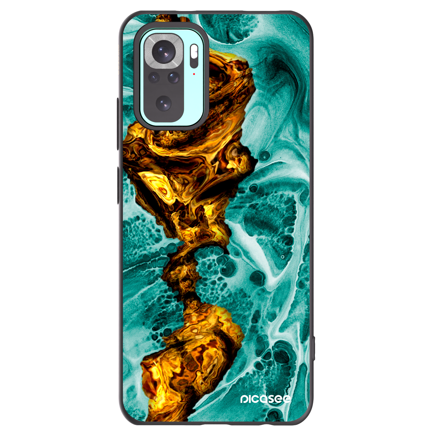 Picasee crna silikonska maskica za Xiaomi Redmi Note 10 Pro - Goldsky