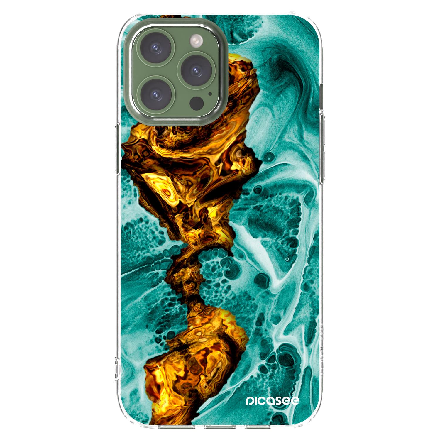 Picasee silikonska prozirna maskica za Apple iPhone 13 Pro Max - Goldsky