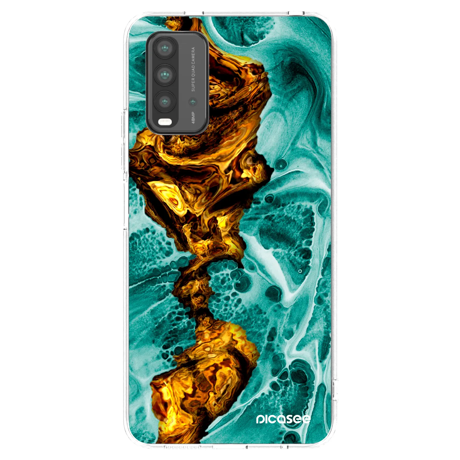 Picasee silikonska prozirna maskica za Xiaomi Redmi 9T - Goldsky