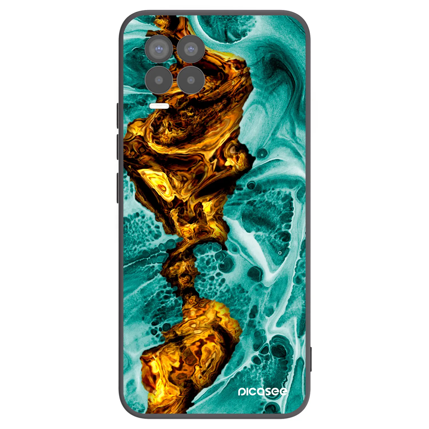 Picasee crna silikonska maskica za Realme 8 Pro - Goldsky